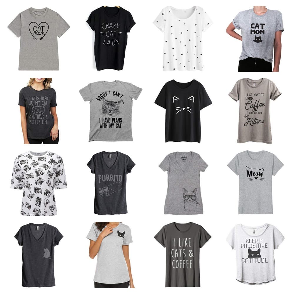 simple stylish cat tshirts for women feature