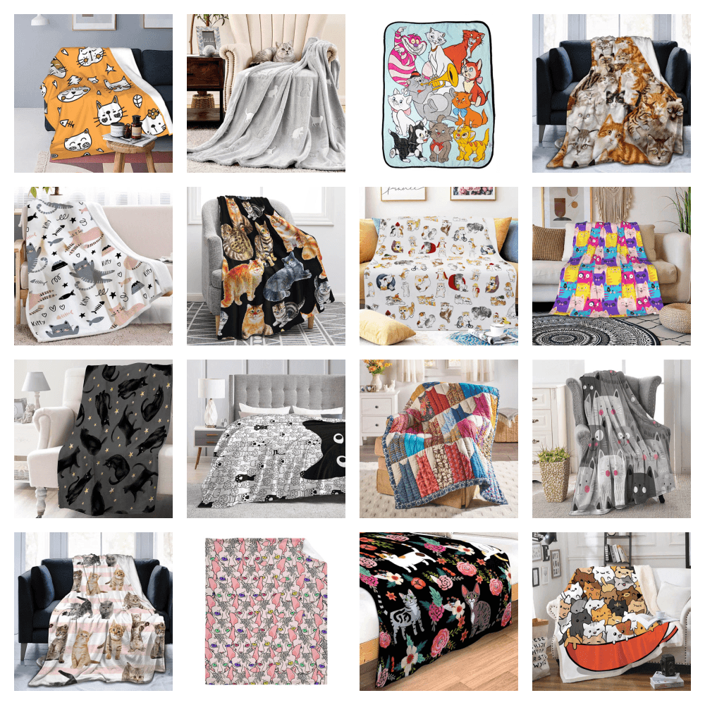 Cat Throw Blankets feature