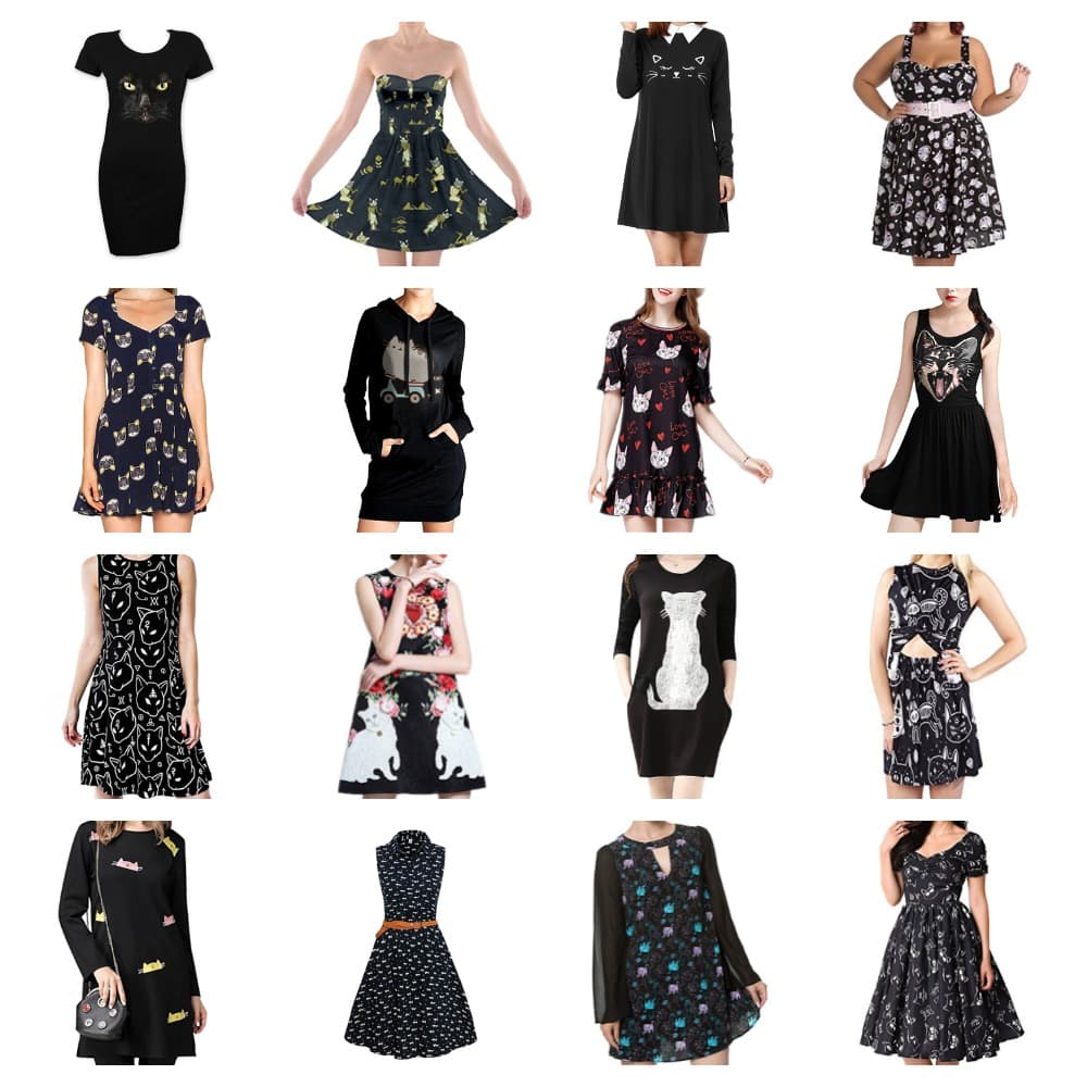little black cat dresses feature