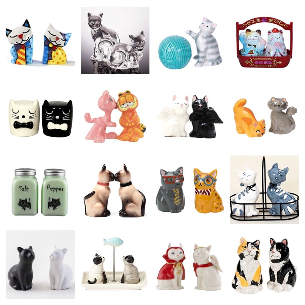 salt and pepper cat shakers feature