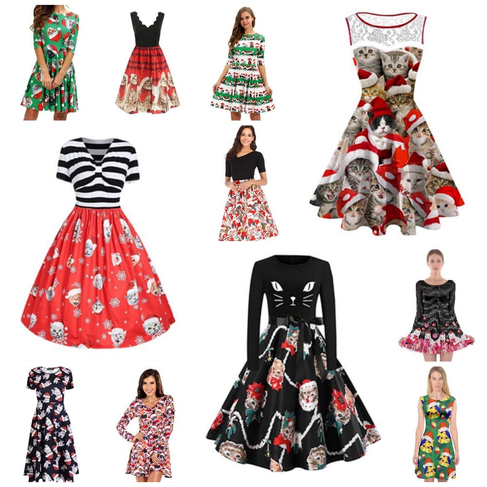 best cat dresses christmas for women feature