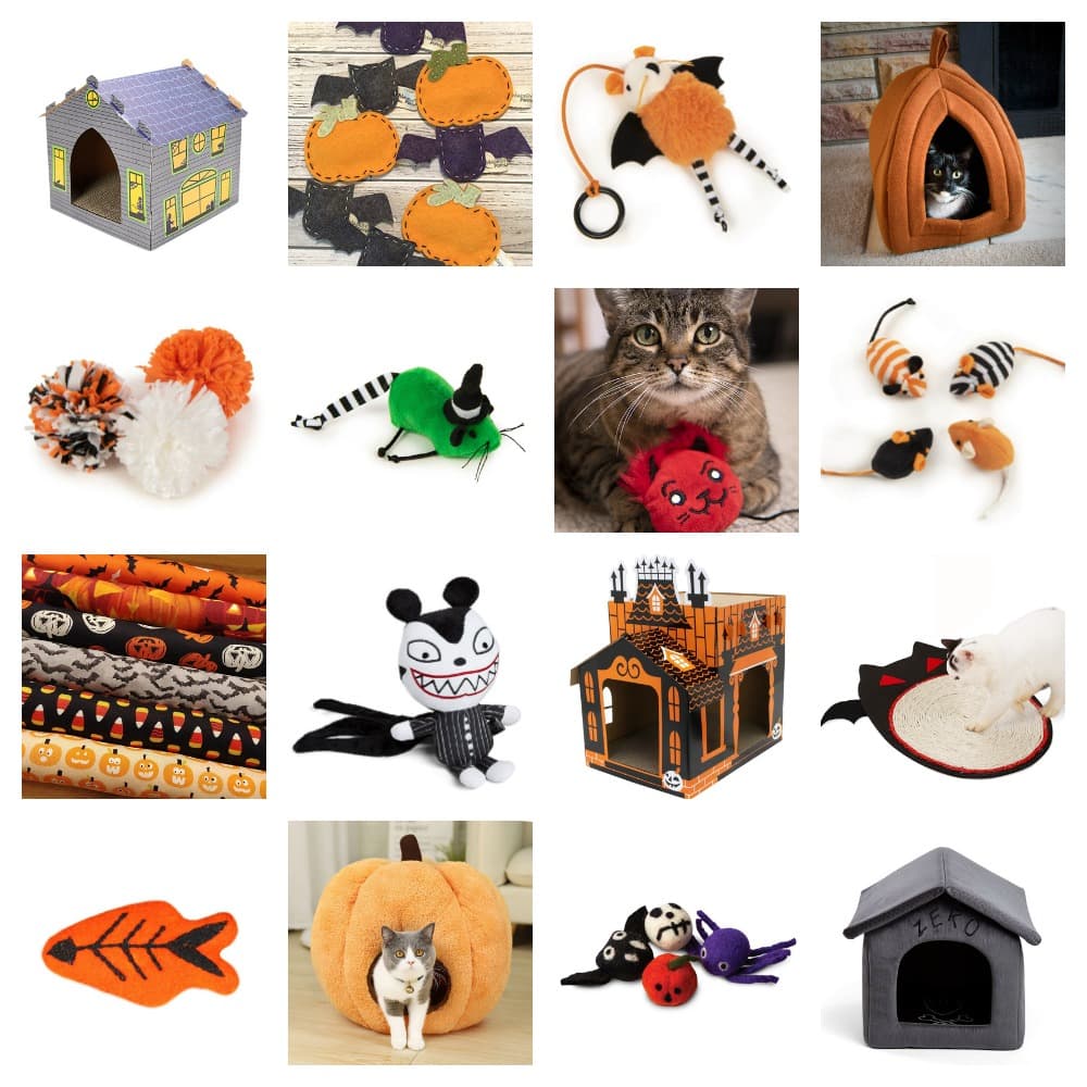 halloween cat toys scratches caves feature