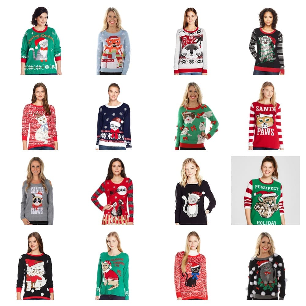 christmas sweaters women cats feature