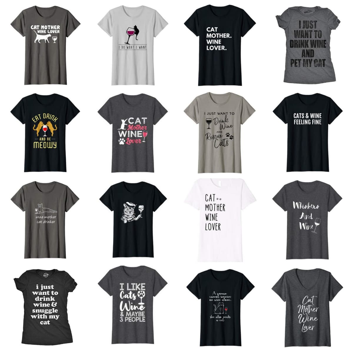 tshirts for people who love wine cats feature