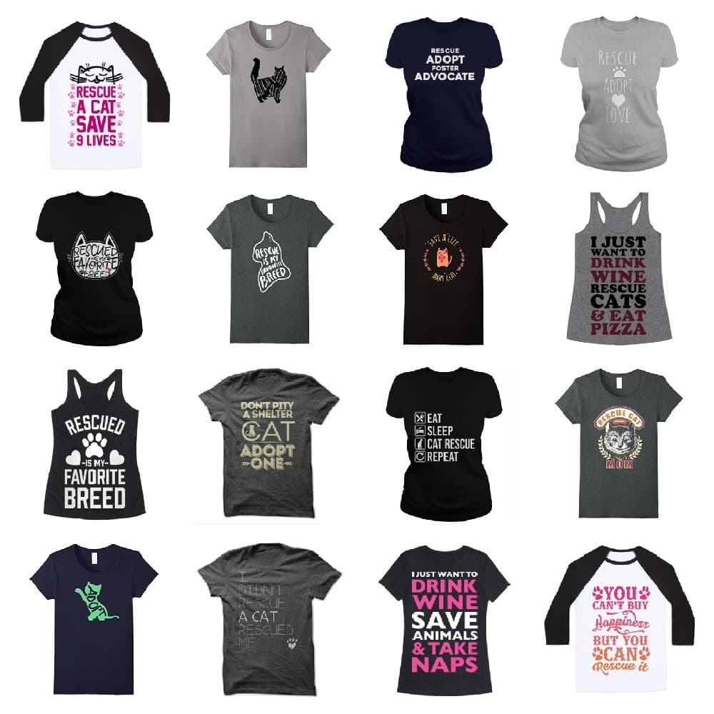 rescue cat shirts feature