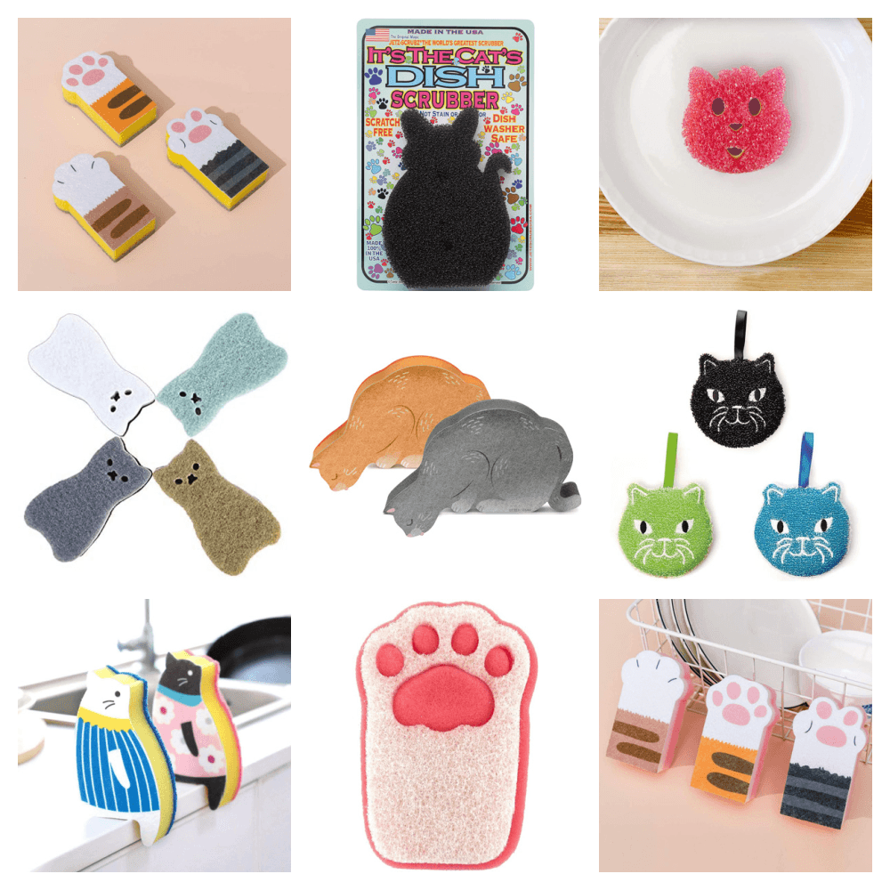 cat dish washing sponge feature