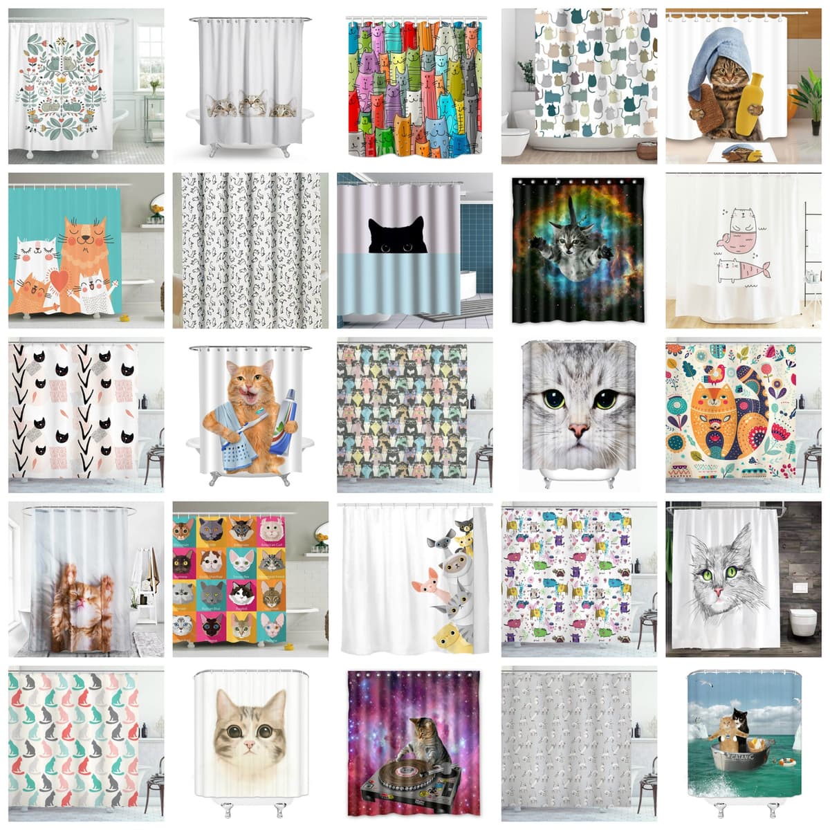 cat shower curtains feature