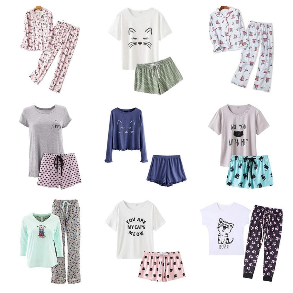 sets of cat pajamas for women who love kitties feature