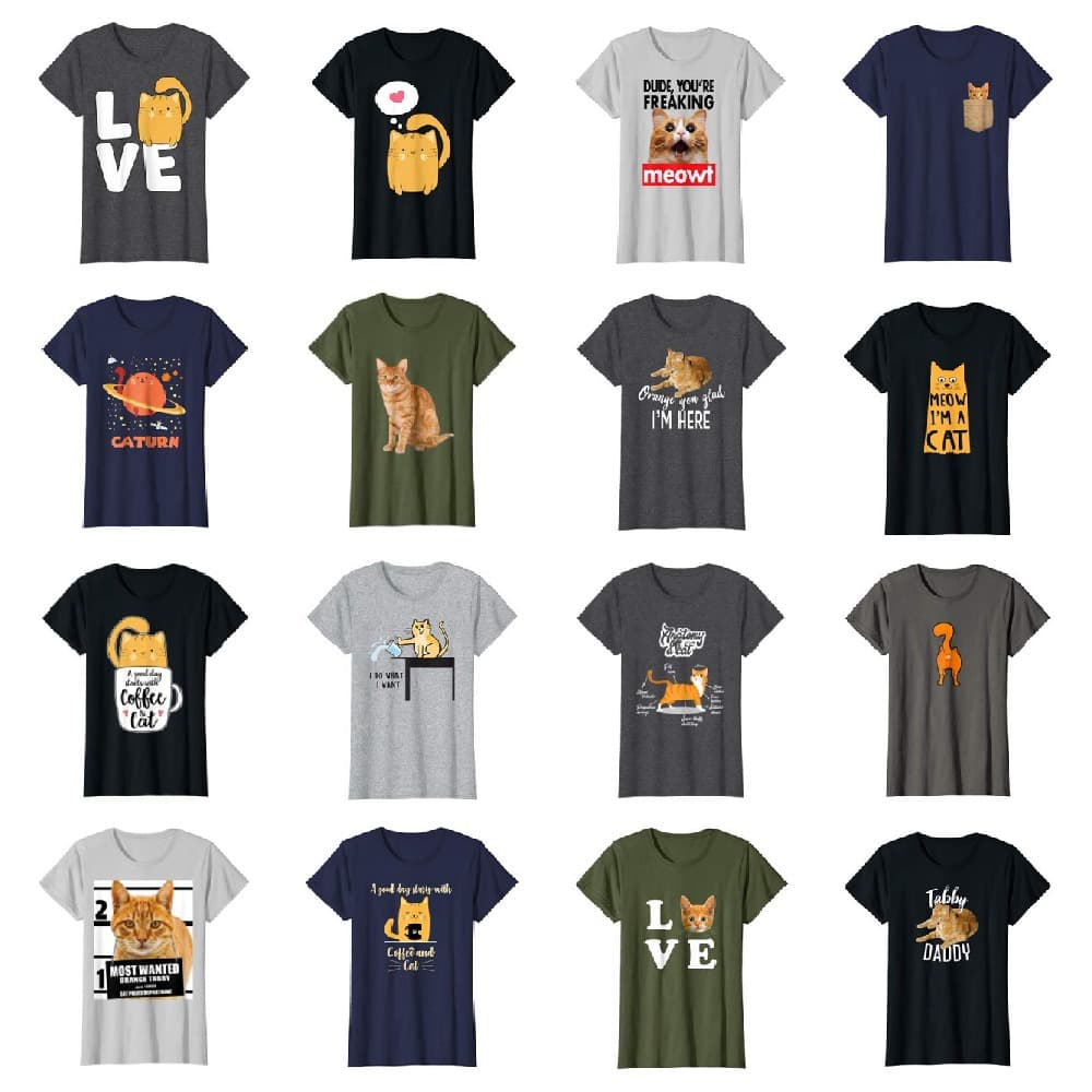 tshirts for people who love ginger orange cats feature