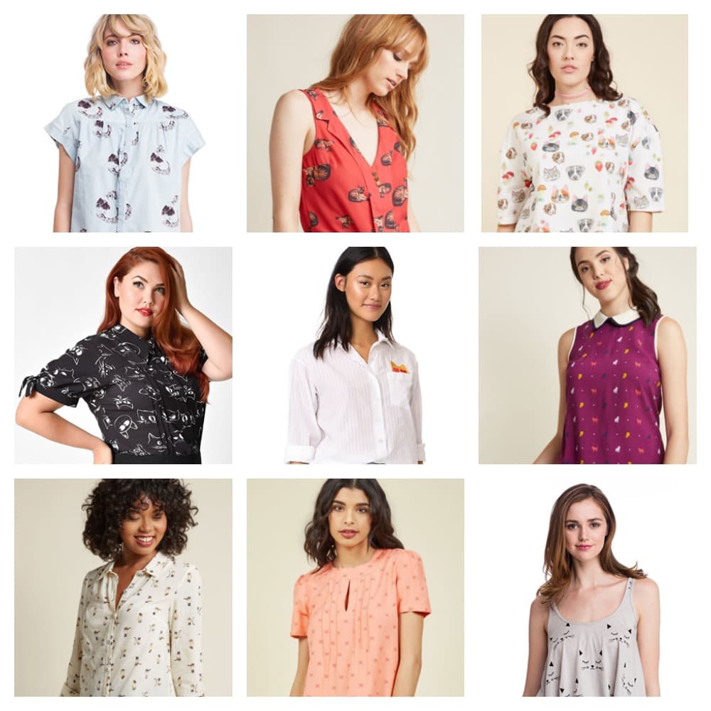 cat blouses button downs feature