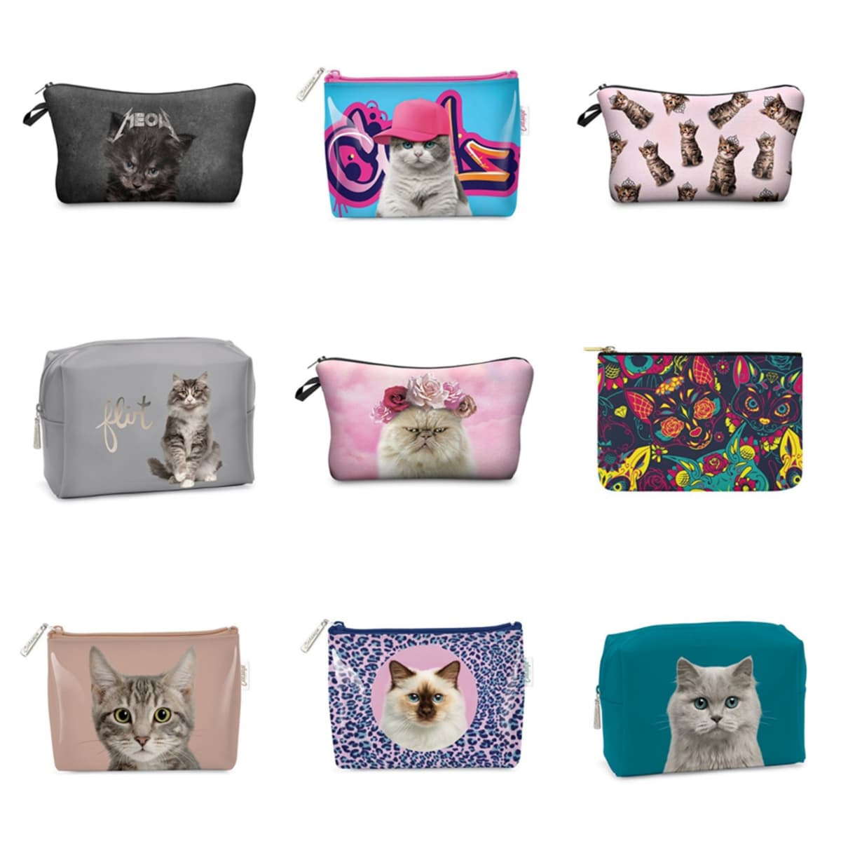 cat makeup bags feature