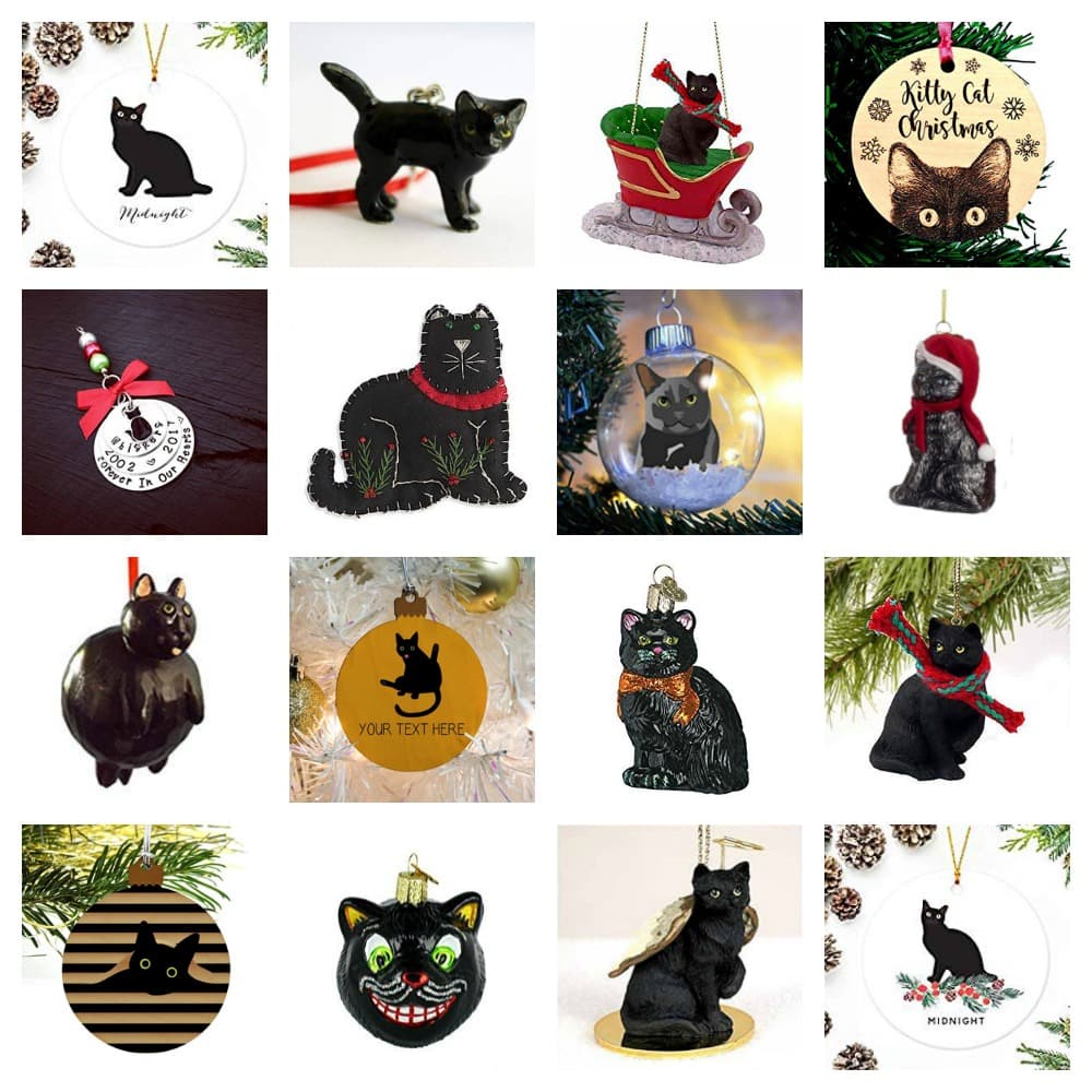 black cat christmas ornaments feature