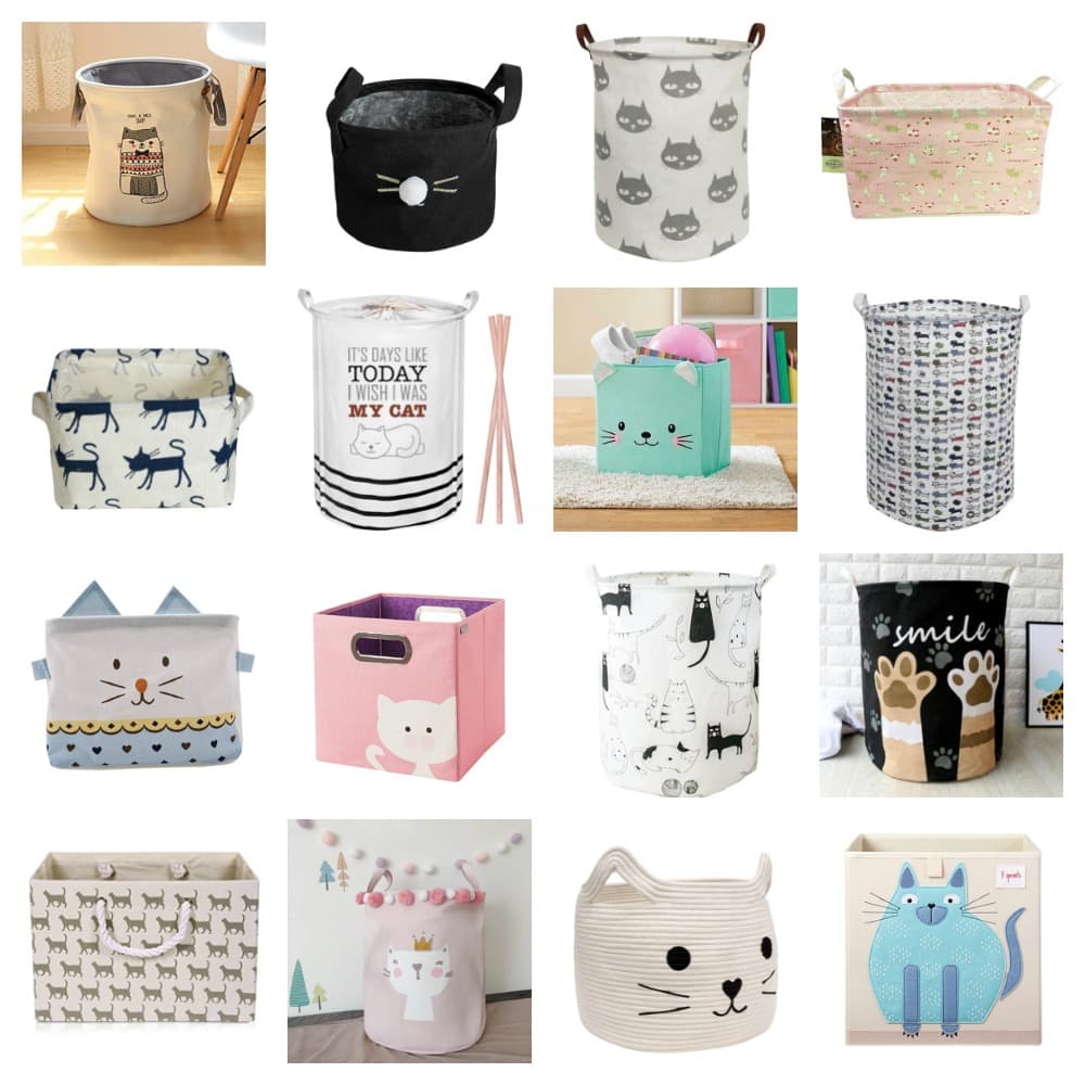 cat storage bins baskets feature