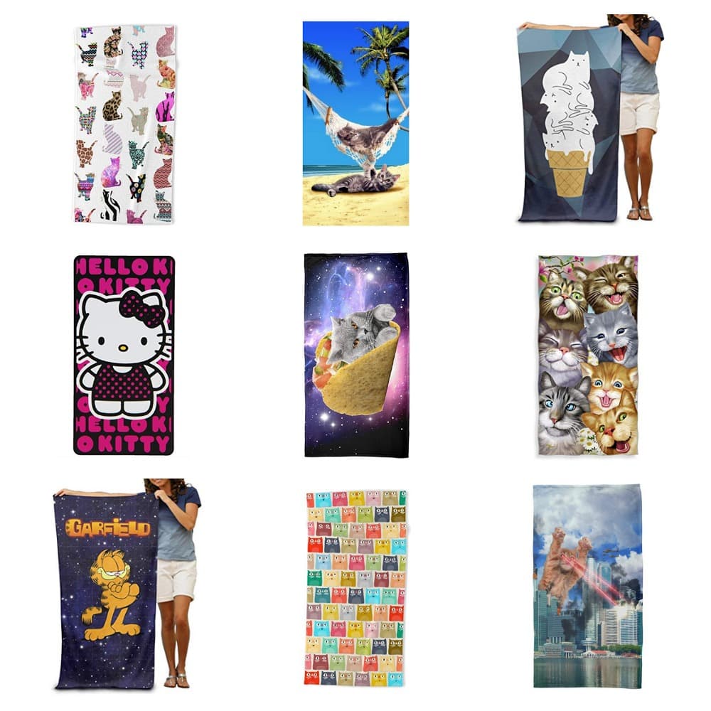 cat beach towels for summer feature
