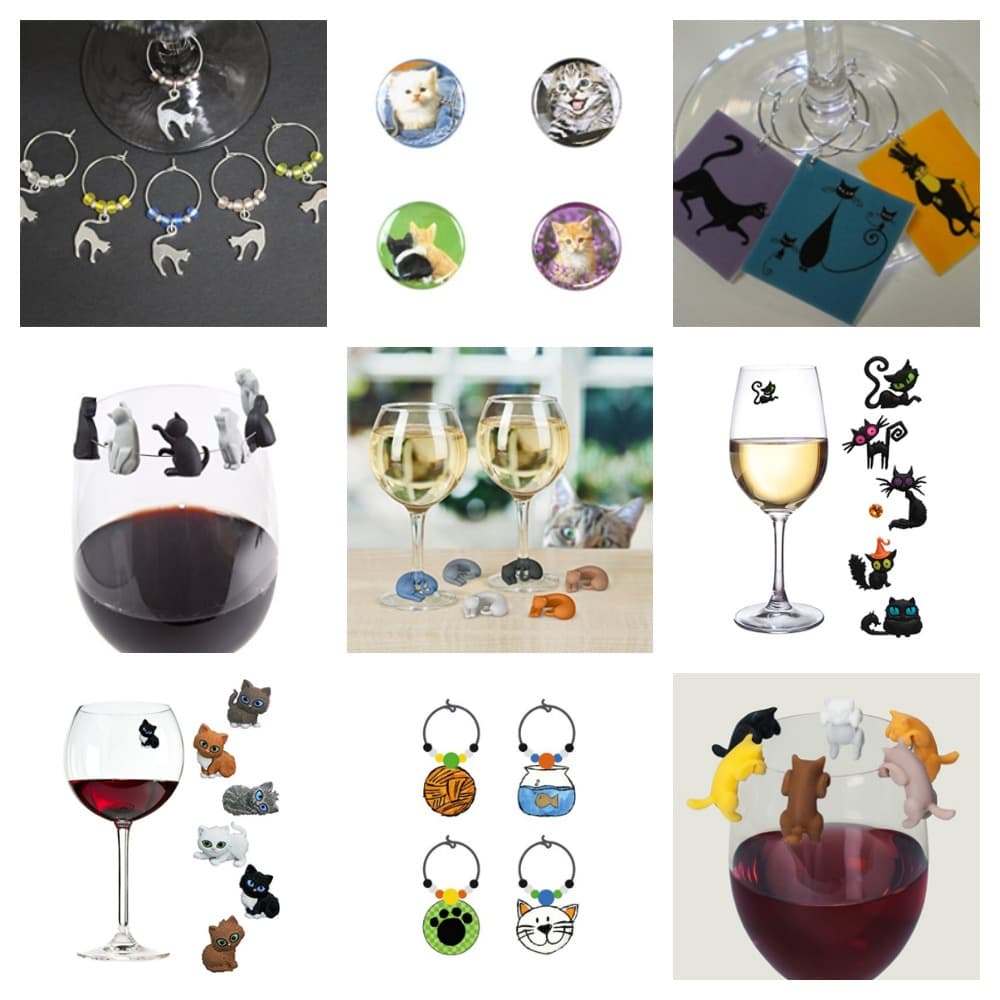cat wine charms feature