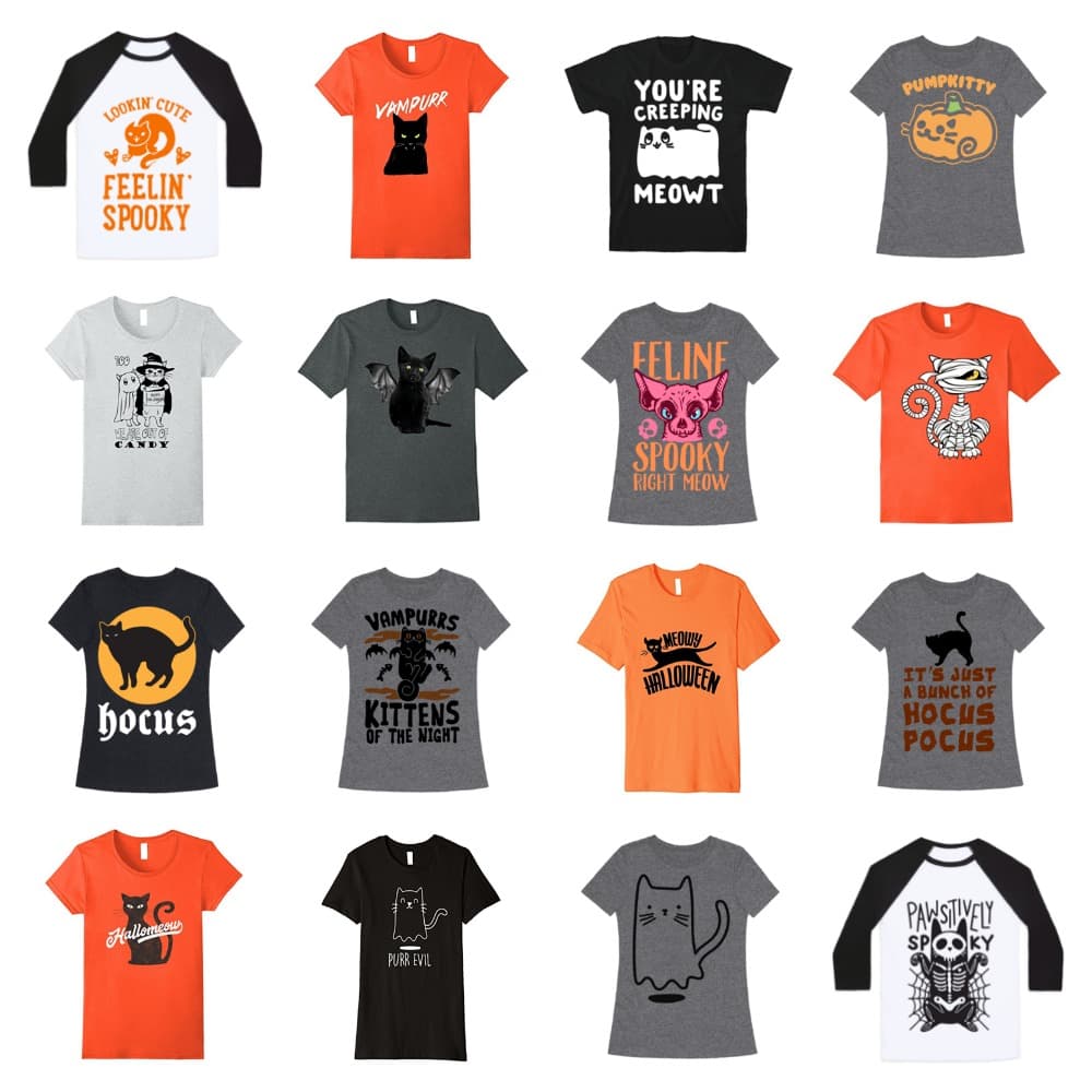 halloween cat tshirts feature
