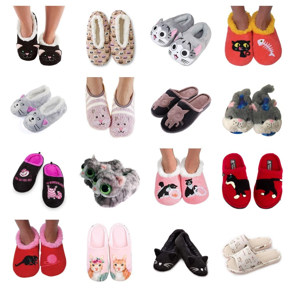 cat womens slippers feature