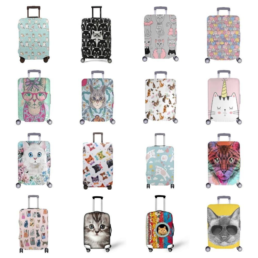 cat luggage suitcase covers feature