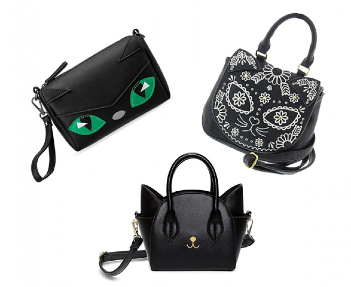 Details about   Black Cat Velvet Purse Backpack With Straps