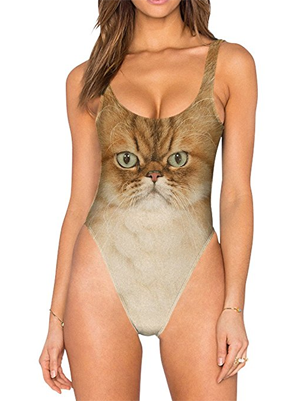 one piece cat swimsuit womens
