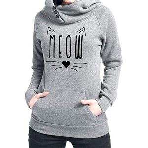 cat gray sweatshirt women