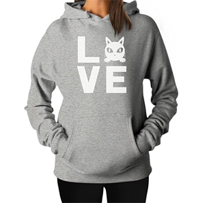 cat gray sweatshirt women
