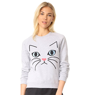 cat gray sweatshirt women
