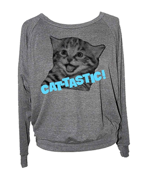 cat gray sweatshirt women