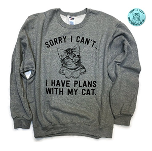cat gray sweatshirt women