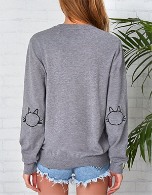cat gray sweatshirt women