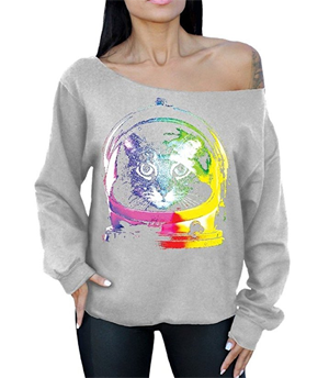 cat gray sweatshirt women