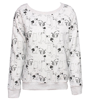 cat gray sweatshirt women
