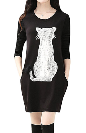 black cat dress women