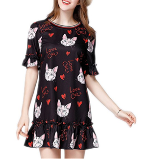 black cat dress women