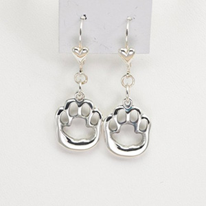 handmade sterling silver cat earrings