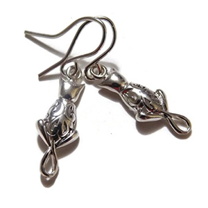 handmade sterling silver cat earrings
