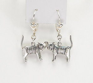 handmade sterling silver cat earrings