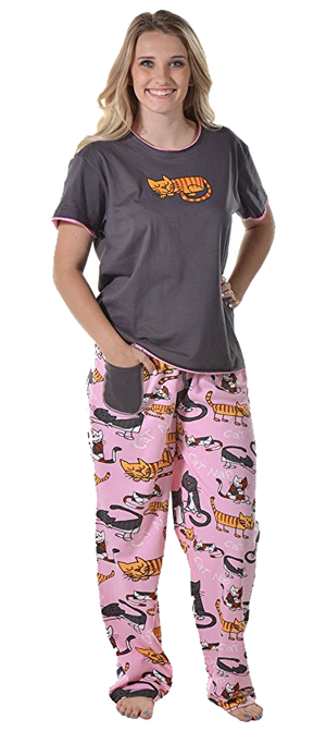 flannel cat pajamas women