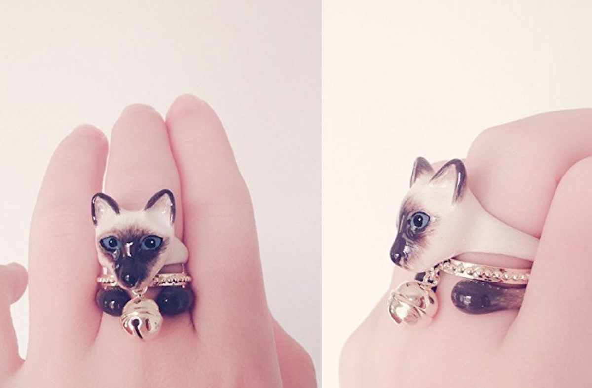 cat face ring