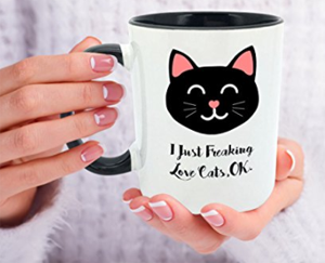 black cat mug