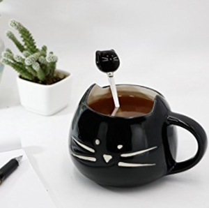 black cat mug