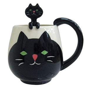 black cat mug