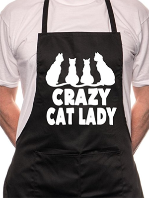 Crazy Cat Blue Cotton Chef Apron Crazy Cat Blue Cotton Chef Apron
