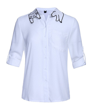 cat blouse button down shirt