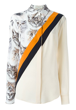 cat blouse button down shirt