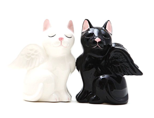 2Kewt Black & White Ceramic Cat Salt & Pepper Pots Cruet Set Shakers Dispensers 