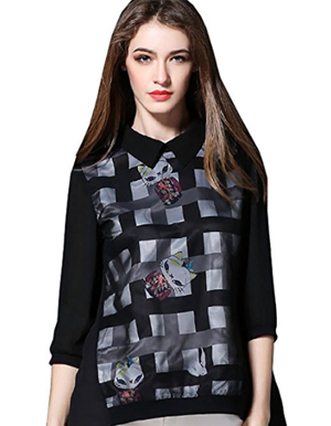 cat blouse button down shirt