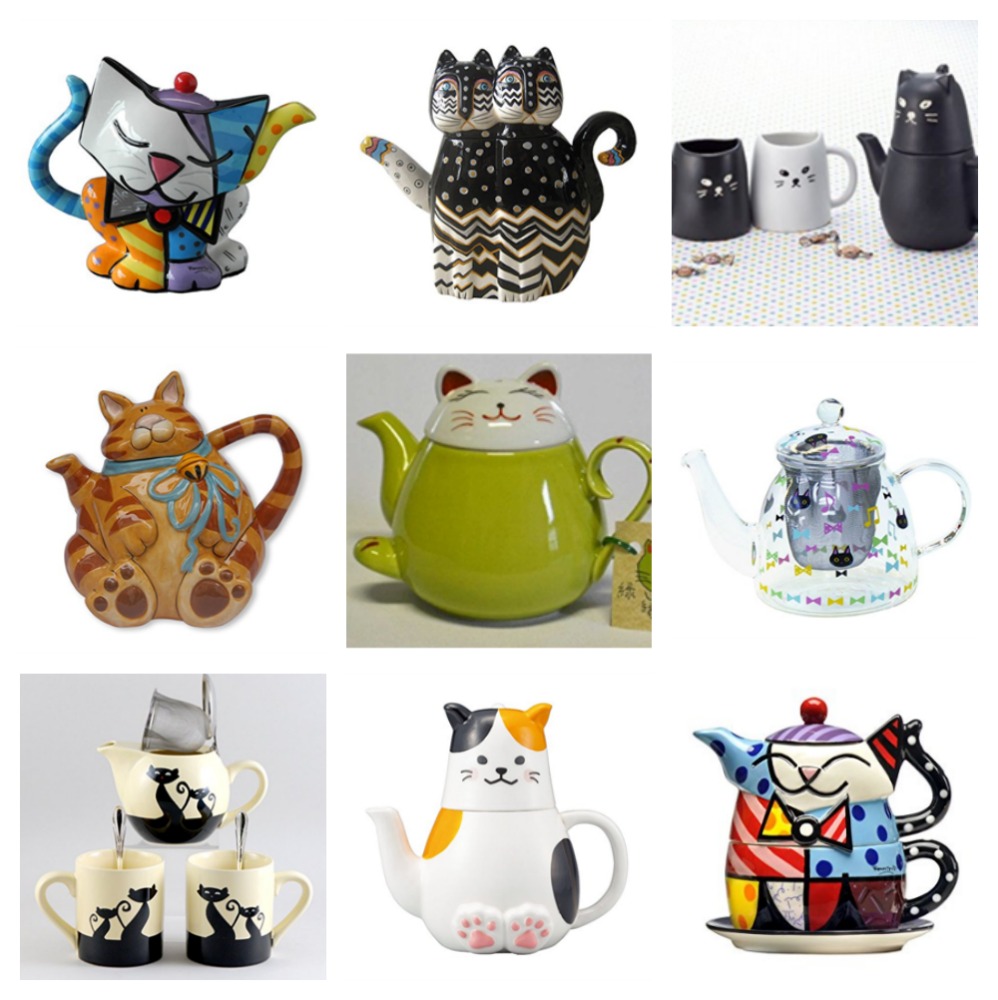 Shinzi Katoh, Dining, Shinzi Katoh Animal Tea For Two Porcelain Kitty Cat  Teapot Wlid Strainer