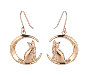 diamond cat earrings