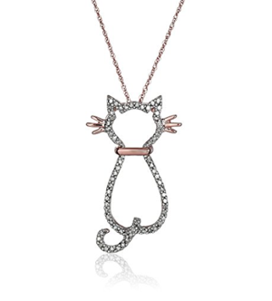 diamond cat pendant necklace